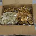 24 Pieces Christmas Tree Decorations, 12 PCS Gold Poinsettia Flowers Artificial and 12 PCS Glitter Christmas Tree Picks for Christmas Decorations Party Wreath Fireplace Stairs, Gold
