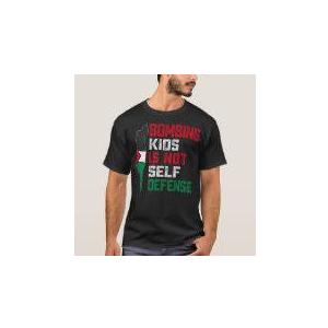 Bombing Kids Is Not Self Defense Palestine Flag Vintage TShirt, L