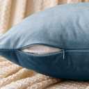 EMEMA Pack of 2 Velvet Pillow Covers Decorative Square Pillowcase Soft Solid Cushion Case for Sofa Bedroom Car 16x16 Inch Light Blue