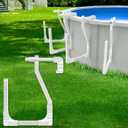 4 Pack Solar Cover Holder, Adjustable Solar Saddle Pool Cover Holder U-Shaped Tube Set for Above-Ground Swimming Pools and Frame Pools (White)