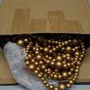 Boao 80 Feet Christmas Wooden Beads Garland Gold Christmas Tree Garland Wall Hanging Prayer Beads for Holiday Home Rustic Farmhouse Natural Boho Decor