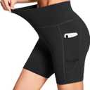 baleaf Women's 6"/8" High Waisted Biker Shorts with Pockets for Gym Workout Yoga Running Athletic (XXXL)