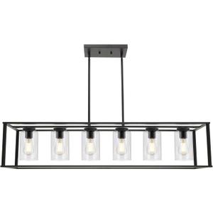 VINLUZ 6-Light Chandeliers Black Finished Farmhouse Dining Room Lighting Fixtures Hanging Industrial Modern Kitchen Island Pendant Lighting with Clear Glass Ceiling Lights for Restaurant Bar Hotel VINLUZ 6-Light Chandeliers Black Finished Farmhouse Dining Room Lighting Fixtures Hanging Industrial Modern Kitchen Island Pendant Lighting with Clear Glass Ceiling Lights for Restaurant Bar Hotel