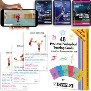 6 x OVANTO Volleyball Training Equipment Aid  Solo Volleyball Equipment in 4 Styles to Serve, Spike, Set and Pass Like a Pro - Adjustable Volleyball Practice Equipment Gift for Beginners & Experts