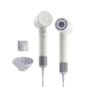 Laifen Hair Dryer SE 2, 200 Million Negative Ionic Blow Dryer with Child Mode and 108,000 RPM Brushless Motor, 1400W Powerful Fast Drying High-Speed Low Noise Hairdryer with Magnetic Attachments (Matte White)