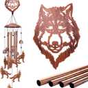 Wolf Wind Chimes for Outside,Wolf Gifts for Men Women/Memorial Gift/House Warming Gift/Birthday Gifts Metal windchimes Outdoors/Indoors,Garden Decor,Patio,Home,Porch,Yard Decorations