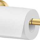 Newfun Bush Gold Toilet Paper Holder, SUS 304 Stainless Steel Adjustable Double Post Pivoting Toilet Paper Roll Holder Wall Mount for Bathroom