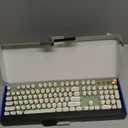 EWEADN Typewriter Style Mechanical Keyboard, Wired Typewriter Keyboards,104 Keys Backlit LED Metal Keyboards, Media Control Knob, Wired Computer Keyboard Pink Switch for Windows/Mac/PC-Green