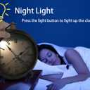 TooTa Vintage Retro Analog Alarm Clock, 4 inch Super Silent Non Ticking Small Clock with Night Light, Battery Operated, Simply Design, for Living Room, Bedroom, Bedside, Desk, Gift Clock (Roman)