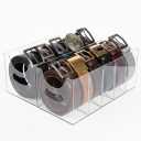 Belt Organizer 2pack,Acrylic Belt Organizer for Closet with Removable Dividers - 5 Compartments & Handles Drawer organization and storage for Purse,underwear, Socks, and Ties (2)