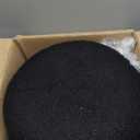 Wimarsbon Storage Ottoman, Modern Round Footrest with Soft Padded Seat, Teddy Velvet Footstool with Wood Legs, Accent Small Table or Plant Stand for Hallway, Living Room (Black)