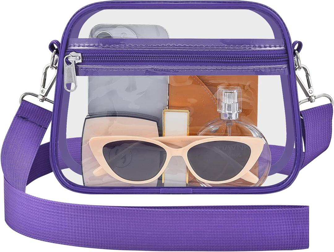 Clear Bag for Stadium Events - Stadium Approved Small Mini Clear Purse, Women's Top-Handle Handbags for Sports Concerts