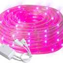 Waterproof LED Rope Lights, Connectable & Flexible with 8 Modes, Outdoor Lighting for Deck, Garden, Pool, Patio & Christmas Decor (Pink, 20ft)