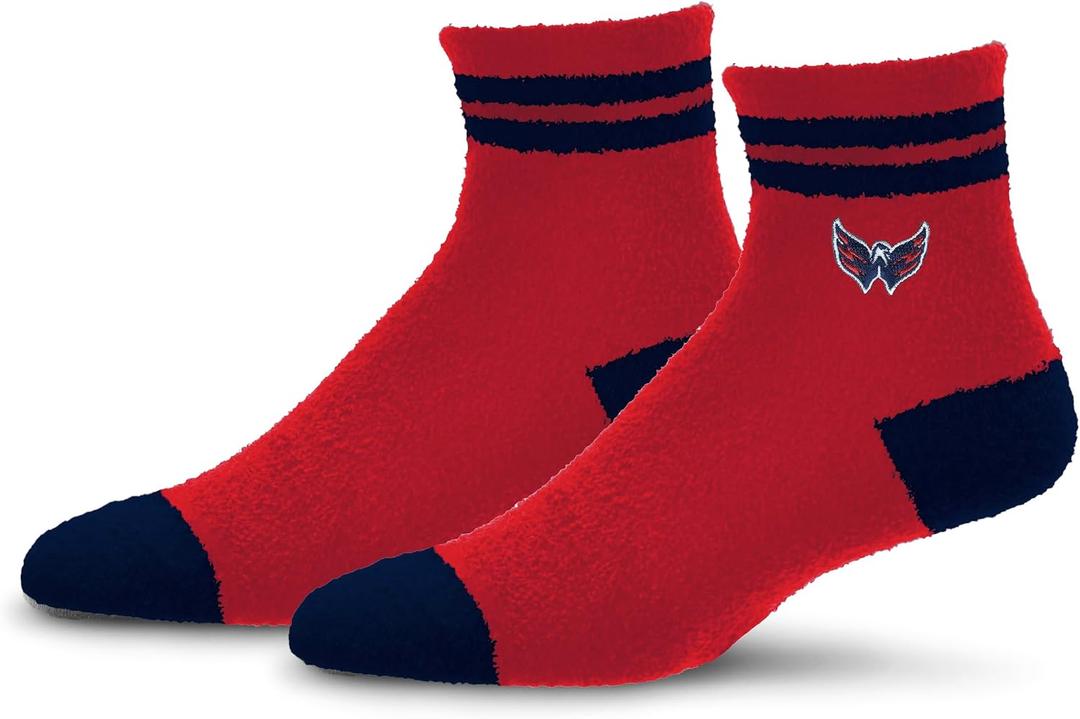 For Bare Feet Unisex Kid's Cozy Two Stripe NHL Youth (Red)