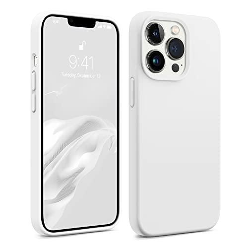 AOTESIER Magnetic for iPhone 13 Pro Max Phone Case, [Compatible with MagSafe][Military Shockproof Protection] Silicone Case with Soft Anti-Scratch Microfiber Lining, 6.7 inch, White