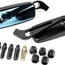 PSLER 8mm 10mm Motorcycle Mirrors - Motorcycle Rear View Side Mirrors fit for Road Glide Street Glide Sportster 48 883 120 Chopper Softail Bobber Cruiser (Black)