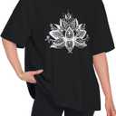 ADOREJOY Oversized Tshirts for Women Crewneck Summer Graphic Tees Short Sleeve Loose Basic Tops 2026 (Black, XL)