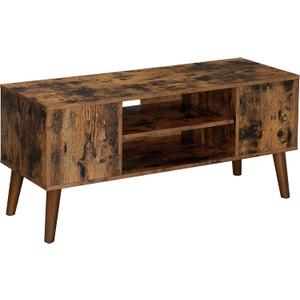 VASAGLE Retro TV Stand for Televisions up to 42 Inches, Mid-Century Modern Entertainment Center, 43.4”, Rustic Brown