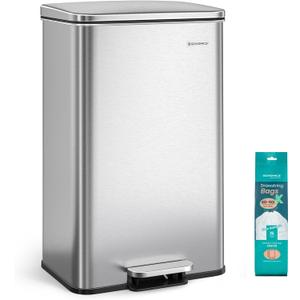 SONGMICS Kitchen Trash Can, 10.5 Gallon (40 L) Large Step Bin with Lid