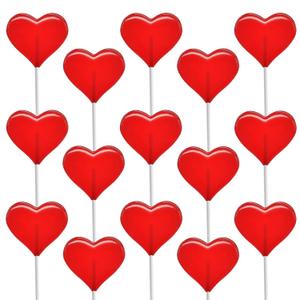 2 x Fruidles 15-Count Valentine's Heart Lollipops Candy, Red Heart Shaped Hard Candy Lollipop Suckers, Individually Wrapped, 12g Lollipop