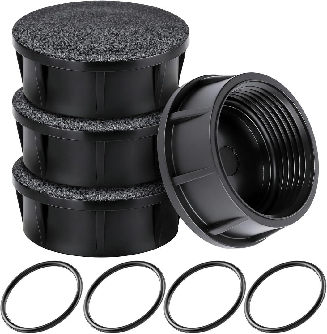 Sprinkler Head Caps 4-Pack, Compatible with Rain Bird 1800 Series & 1800XC, UV-Resistant ABS with Nitrile Rubber O-Ring for Leak-Proof Seal, Tool-Free Installation