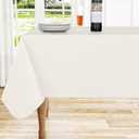 homing Square Vinyl Tablecloth, Waterproof Spillproof Plastic Flannel Backed Table Cloth, Wipe Clean Table Cover for Dining, Buffet Parties and Camping (Beige, 60" x 60")