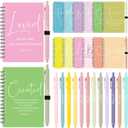 Kosiz 48 Sets Christian Gifts Bulk Inspirational Prayer Journals with Pens Gifts for Mother's Day A6 Spiral Bible Notebook Religious Gift for Women Men Church Members Bible Study Groups (Cute Color)