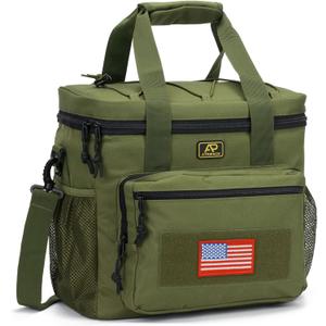 ATRIPACK Lunch Box for Men, Tactical Lunch Bag MOLLE Webbing Leakproof Insulated Large Lunch Cooler Women Adult Meal with Adjustable Shoulder Strap Durable Lunch Pail (Green)