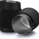 Normcore Handleless Milk Pitcher - Espresso Steaming Pitcher with Round Spout - 18/8 Stainless Steel Milk Frothing Jug, Black Non-Stick - Premium Barista Tools - Black - 15.2 oz (450 ml)