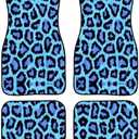 Horeset Blue Leopard Print 4PCS Full Set Carpet Floor Mats, Universal Fit Mat for Car, SUV, Van Trucks, Front Rear, Driver Passenger Seat Floor Mat Rugs