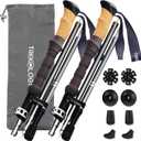 TREKOLOGY Trek-Z Cork Grip Trekking Poles Lightweight Folding Hiking Poles, Adjustable Height, Compact Travel Design, Aircraft-Grade Aluminum Walking Sticks for Men & Women (Beige)