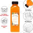 Moretoes 12pcs 16oz Plastic Juice Bottles with Caps, Reusable Juicing Bottles, Clear Empty Containers for Drinks, Smoothies and Other Beverages