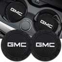 Car Cup Holder Coaster for GMC Series Recessed Silicone Non Slip Car Interior Accessories Car Coaster 2PC, Black