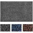 MATALL Home Entrance Door Mat - Microfiber Super Absorbent Mat Floor Mats with Durable Rubber Backing Indoor Low-Profile Doormats for House High Traffic Areas (35”x23.5”, Black&Grey)