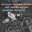 Drive Belt Tensioner Pulley and Serpentine Belt Component Kit 38216+7PK1940 Compatible with 2004-2006 Toyota Camry Solara 2005-2006 Scion tC 2.4L Drive Belt Tensioner Assembly Replace OE#16620-28090
