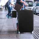 HYPER VENTURE Washable Luggage Cover - Fashion Suitcase Protector Fits 27-30 Inch Luggage (Black, L)