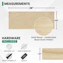 Solid Wood Floating Shelves For Wall, 24W x 9D x 1.56H Large Wall Shelves for Living Room Bedroom Bathroom Kitchen Drcor Storage with Invisible Heavy-Duty Metal Bracket, Natural, Set of 2