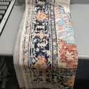 RELEANY Area Rugs 5'x8' Washable Non-Slip, Floral Vintage Distress Print Pattern Medallion Carpet for Living Room Bedroom Dining Room, Beige Navy Blue Orange Colorful