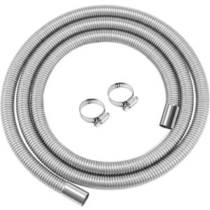 Swpeet 3Pcs 1" x 118" - 25mm x 300cm Stainless Steel Diesel Heater Exhaust Pipe with 18mm-29mm Hose Clamps Kit, Fuel Tank Air Heater Diesel Gas Vent Hose Exhaust Tubing for Car Vehicle - Pack of 2