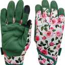 Thorn Proof&Puncture Resistant Gardening Gloves with Grip,Garden Glove for Women, Leather Yard Work Gifts (Medium, 1 Pair Per Pack-green+2florals)
