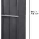Sterilite 4 Shelf Cabinet, Heavy Duty and Easy to Assemble Plastic Storage Unit, Organize Bins in the Garage, Basement, Attic, Mudroom, Gray, 1-pack