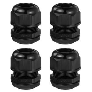 MECCANIXITY 4 Pcs M32 Cable Gland, 6-7mm 4 Wire Holes Waterproof Nylon Joint for Cable Fixing, Wiring, Repairing, Gland Replacement, Electrical Appliances, Black