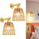 Battery Operated Wall Sconce Set of 2, Gold Battery Wall Sconces, USB Rechargeable Wall Lights with 2500mAh Dimmable Bulbs and Remote, RGB 15 Colors Wireless Wall Lamps for Bedroom Living Room Hallway (6.3in wireless)