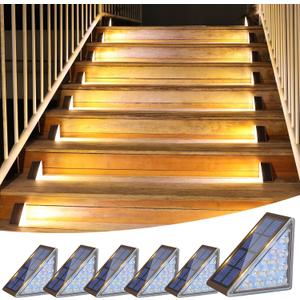 VOLISUN Solar Step Lights Outdoor Waterproof, LED Outdoor Stair Lights, Solar Step Light for Outside, Deck Light Decor for Stair,Front Porch and Patio(Brown,6 Pack)
