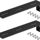 2 Pack 13-1/4" x 3" Black Awning Brackets, Heavy Duty Universal L Roof Rack Mounting Bracket for RV Vehicle Car Truck Accessories