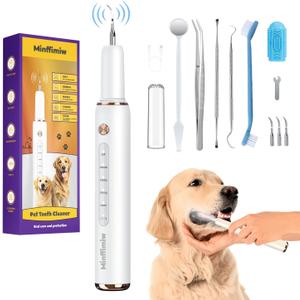 Dog Plaque and Tartar Remover - Electric Plaque Remover for Teeth with 5 Modes, LED Light, Safe Tooth Cleaner Dog Teeth Cleaning Kit Dental Care Tool for Pets