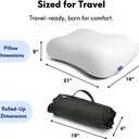 Cushion Lab Travel Deep Sleep Pillow  Compact Memory Foam Neck Pillow for Sleeping, Portable Pillow for Hotels, Camping, Side & Back Sleepers, On-The-Go  Black