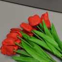 Janinka 60pcs Artificial Tulip Flowers Fake PU Tulips Faux Latex Bouquet Flower Centerpieces Arrangement Floral for Mother Day Wedding Spring Decorations (Dark Pink,Light Pink,White)