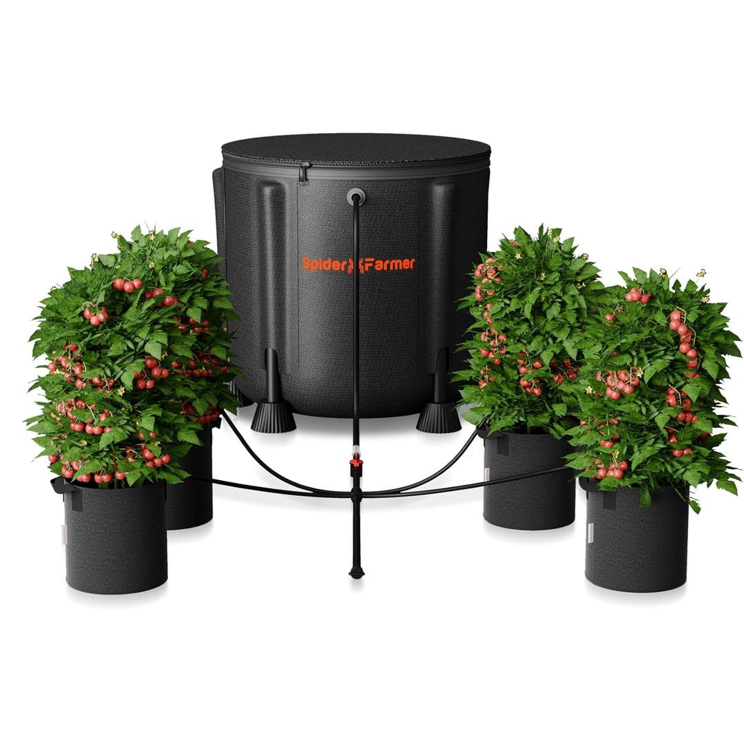 Spider Farmer Auto Drip Irrigation System Kits with 13-Gallon, 25W Water Pump, Low Water Level Sensor, Complete Indoor Automatic Watering System for Grow Tent/Greenhouse/Lawn