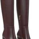 AOSPHIRAYLIAN Knee High Boots Chunky Heel Wide Calf Knee High Boots for Women Pointed Toe with Zipper Block Heel Fashion Dress Womens Shoes (8.5, Darkbrown)